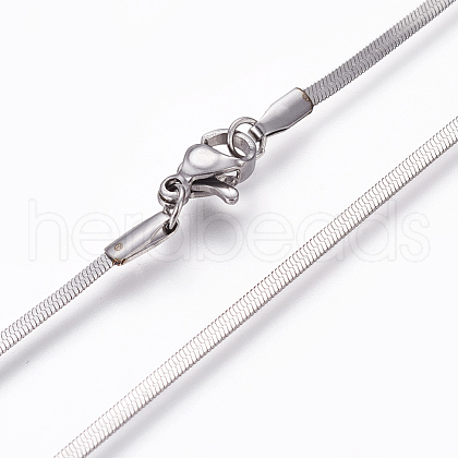 304 Stainless Steel Herringbone Chain Necklaces NJEW-L160-006P-1