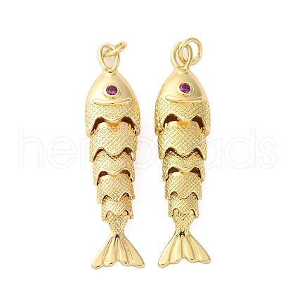 Rack Plating Brass Micro Pave Cubic Zirconia Pendants KK-M309-38D-G-1