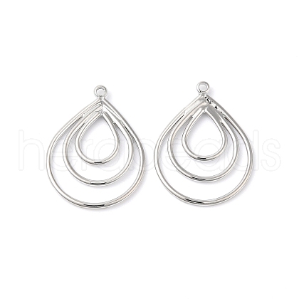 Brass Open Back Bezel Pendants KK-O144-19P-1