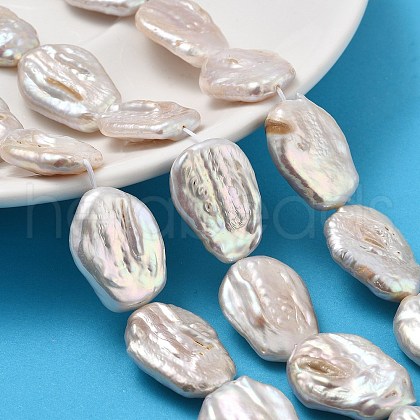Natural Baroque Keshi Pearl Beads Strands PEAR-P064-08C-03C-1