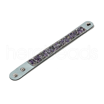 Faux Suede Snap Cord Bracelet BJEW-F428-10-1