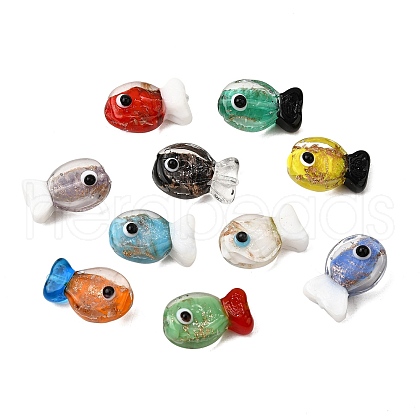 Handmade Gold Sand Lampwork Beads LAMP-B029-01A-1