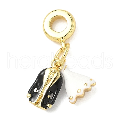 Brass Enamel European Dangle Charms KK-I355-23G-01-1