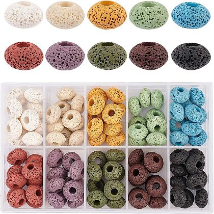  4 Strands Natural Lava Rock Beads Strands G-NB0001-52B-1