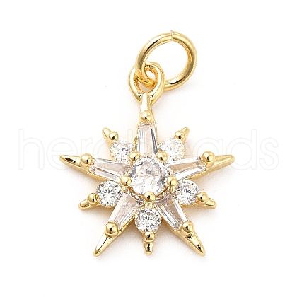 Rack Plating Brass Micro Pave Cubic Zirconia Pendants KK-K270-18G-1