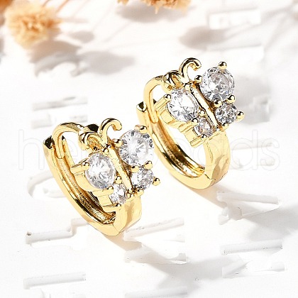 Butterfly Brass Hoop Earrings EJEW-S256-04B-G-1