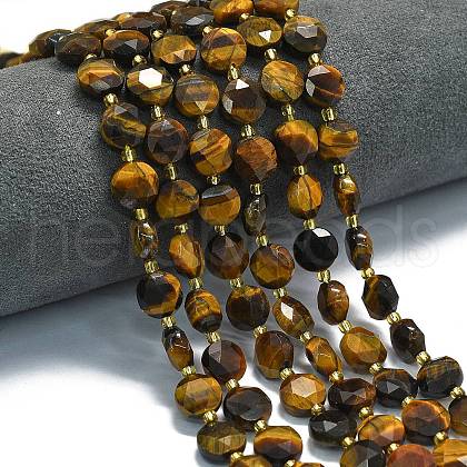 Natural Yellow Tiger Eye Beads Strands G-C116-A123-01-1