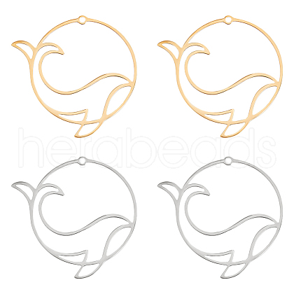 Unicraftale 8Pcs 2 Colors 201 Stainless Steel Pendants STAS-UN0040-83-1