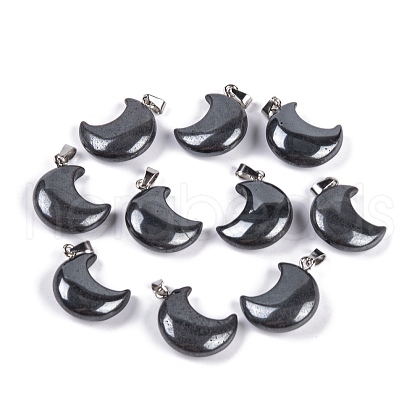Natural Black Stone Pendants G-Q172-06A-P-1