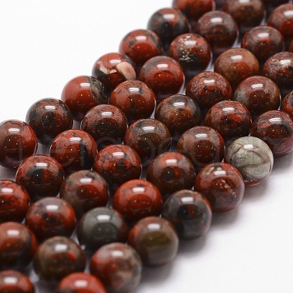 Natural Brecciated Jasper Bead Strands G-D840-67-8mm-1