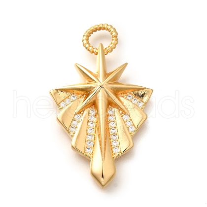 Brass Micro Pave Cubic Zirconia Pendants KK-U055-20G-1