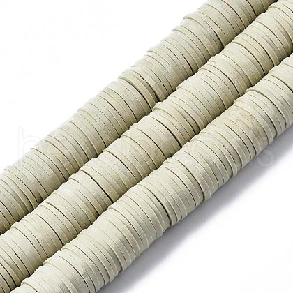 Flat Round Handmade Polymer Clay Beads CLAY-R067-12mm-02-1