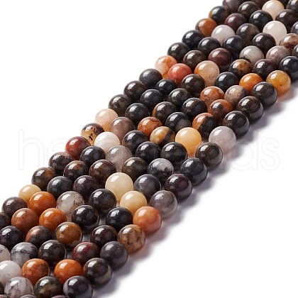 Natural Brecciated Jasper Beads Strands X-G-M381-01B-1