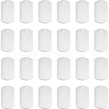 Unicraftale 201 Stainless Steel Rectangle Stamping Blank Tag Pendants STAS-UN0012-39-1