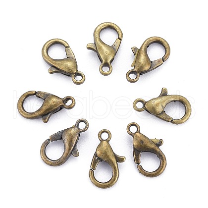 Antique Bronze Tone Zinc Alloy Lobster Claw Clasps X-E103-NFAB-1