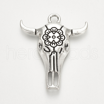 Tibetan Style Alloy Pendants TIBEP-Q076-072AS-NR-1