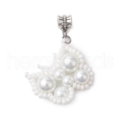 Seed Beads Beaded Charms PALLOY-MZ00347-02-1