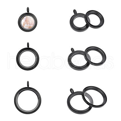 Unicraftale 3Pcs 3 Style 304 Stainless Steel Locket Pendants FIND-UN0001-83EB-1