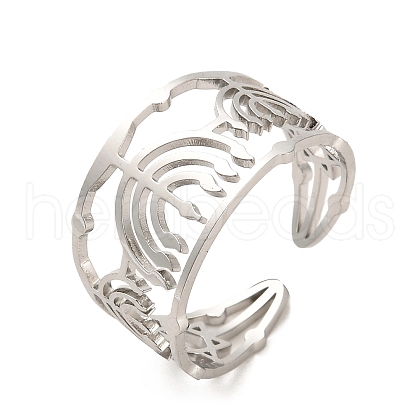 304 Stainless Steel Open Cuff Rings RJEW-Q808-05P-1