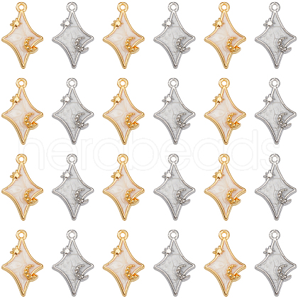 SUNNYCLUE 32Pcs 2 Colors Alloy Enamel Pendants ENAM-SC0005-63-1