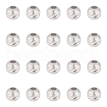 GOMAKERER 20Pcs Rhodium Plated 925 Sterling Silver Beads FIND-GO0002-70-1
