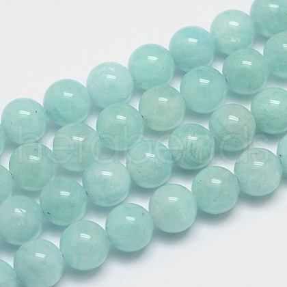 Natural Amazonite Bead Strands G-P204-02-8mm-1