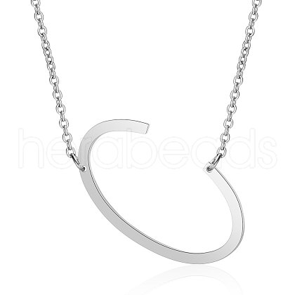 Non-Tarnish 201 Stainless Steel Initial Pendants Necklaces NJEW-S069-JN003D-C-1