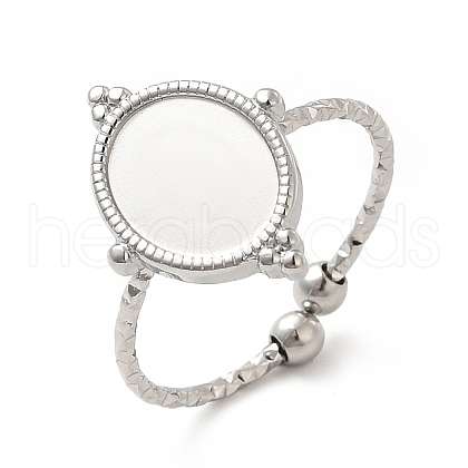 Non-Tarnish 304 Stainless Steel Open Cuff Ring Findings STAS-E180-07P-1