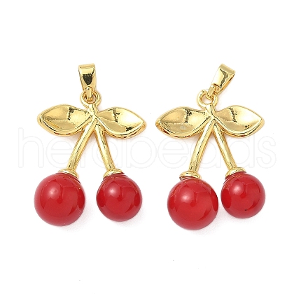 Brass Resin Pendants KK-B139-12G-1