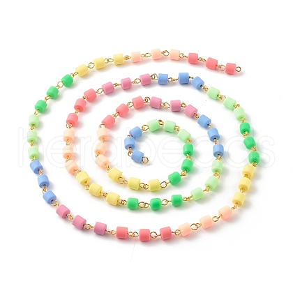 Handmade Polymer Clay Beaded Chains AJEW-JB00976-1
