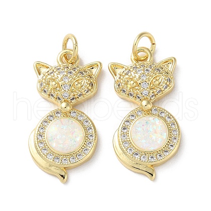 Brass Micro Pave Clear Cubic Zirconia Pendants KK-C045-12G-1