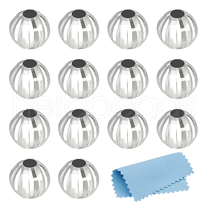 SUNNYCLUE Rhodium Plated 925 Sterling Silver Beads STER-BC0002-19A-1