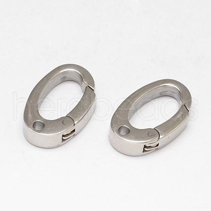 Tarnish Resistant Oval 304 Stainless Steel Keychain Clasp Findings Finding STAS-D070-02-1