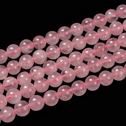 Natural  Rose Quartz Beads Strands X-G-L104-8mm-01-1