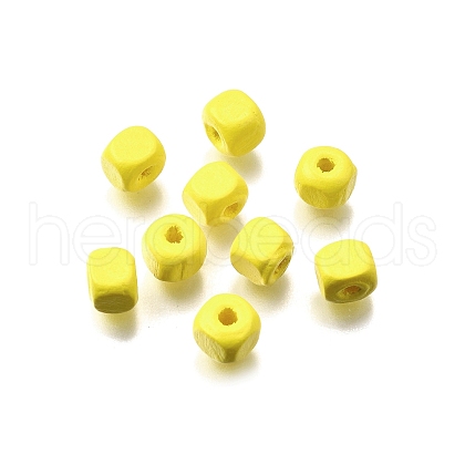 Spray Painted Wooden Beads WOOD-P021-01A-27-1