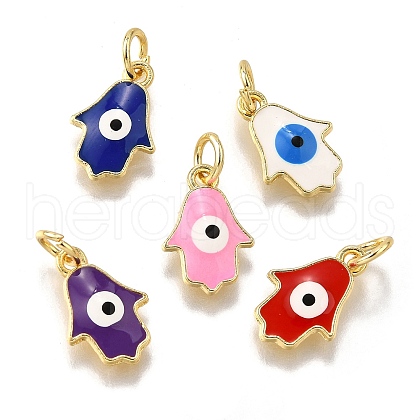 Brass Enamel Charms KK-C106-01G-1