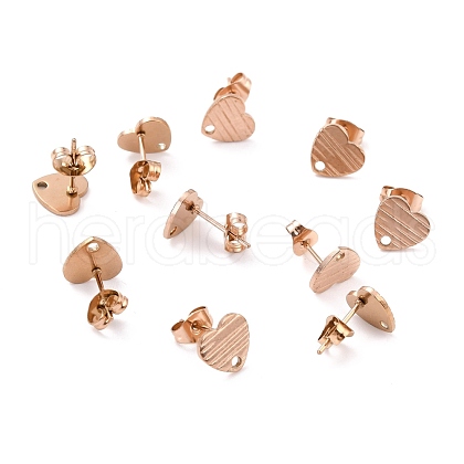 Ion Plating(IP) 304 Stainless Steel Stud Earring Findings STAS-I183-03A-RG-1