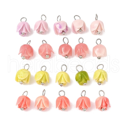 4Pcs Flower Charms PALLOY-JF03864-02-1