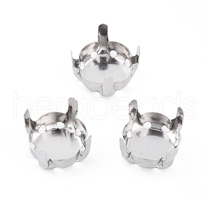 201 Stainless Steel Sew on Prong Settings STAS-T032-01-10mm-P-1