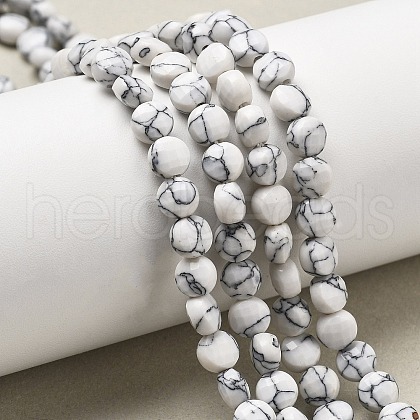 Synthetic Howlite Beads Strands G-C179-A6mm-19-1