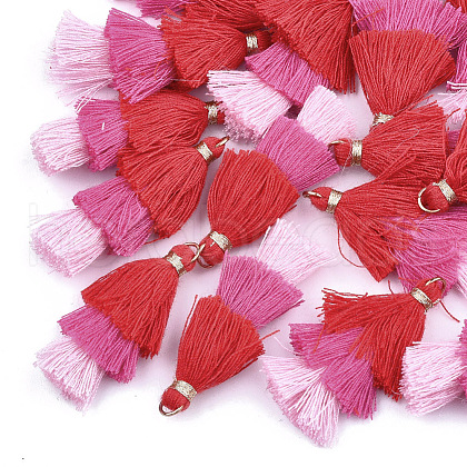 Polycotton(Polyester Cotton) Tassel Pendant Decorations X-FIND-T018-12-1