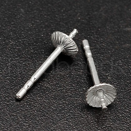 925 Sterling Silver Cup Ear Stud Findings STER-F015-03-1