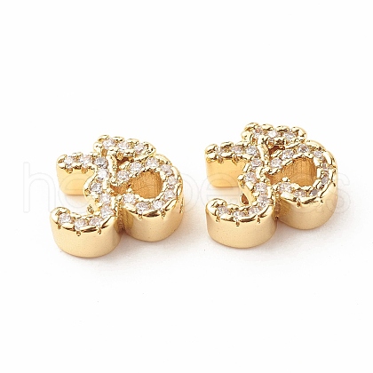 Rack Plating Brass Cubic Zirconia Beads KK-B051-04G-06-1