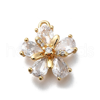Brass Micro Pave Cubic Zirconia Pendants KK-D312-14G-1