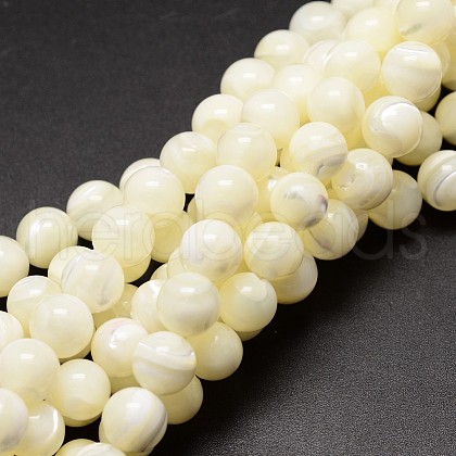 Shell Beads Strands SSHEL-E571-39-8mm-1