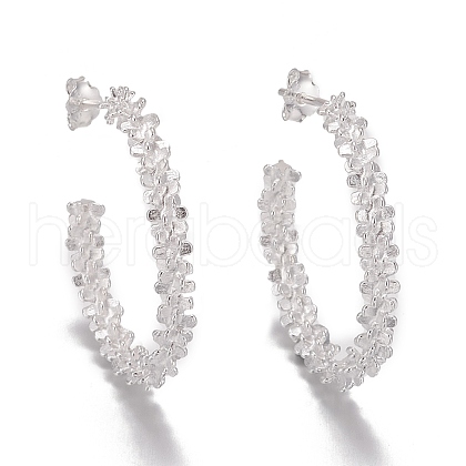 925 Sterling Silver Half Hoop Earrings EJEW-F265-07S-1