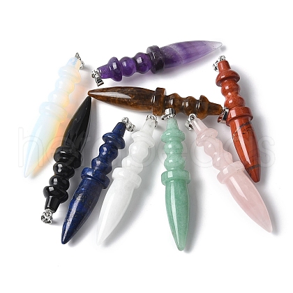 Natural & Synthetic Mixed Gemstone Pendants G-C187-02-1
