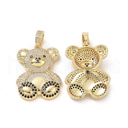Brass Micro Pave Cubic Zirconia Pendants ZIRC-F134-29G-01-1