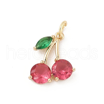 Brass Micro Pave Cubic Zirconia Pendants KK-Z107-06G-1