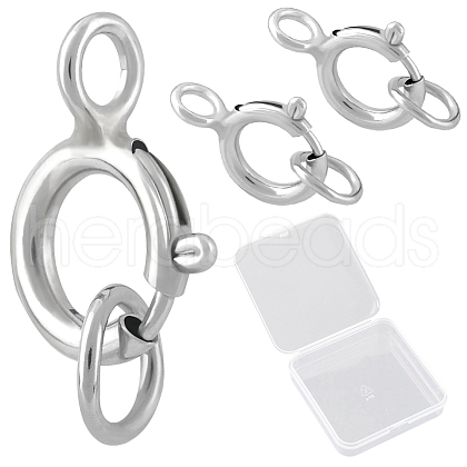 Beebeecraft 10Pcs 925 Sterling Silver Spring Ring Clasps STER-BBC0007-03-1
